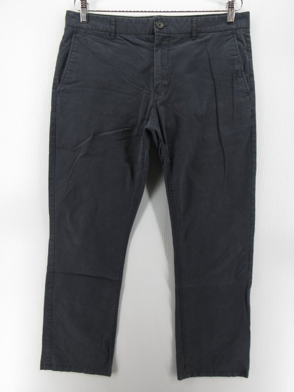 7 Diamonds Pants 32X32 Navy Chino Straight Fit Trousers Minimalist *